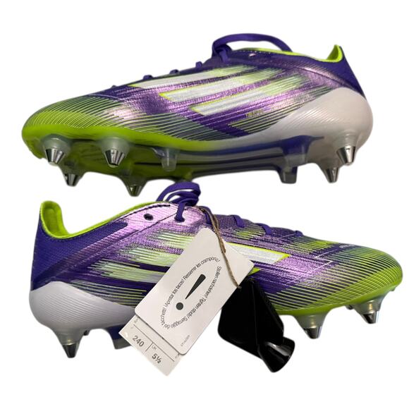 Adidas Purple Green F50 Elite Soft Ground Soccer Cleats Sneakers Size 6 - Picture 8 of 10